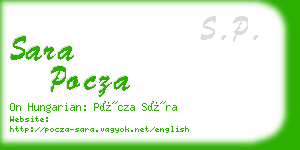 sara pocza business card